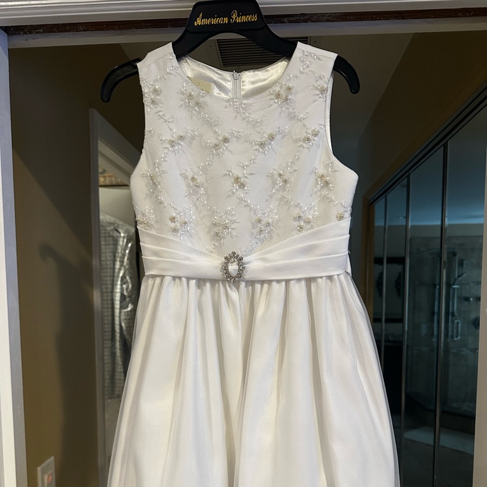 White Dress for First Communion or flower girl.